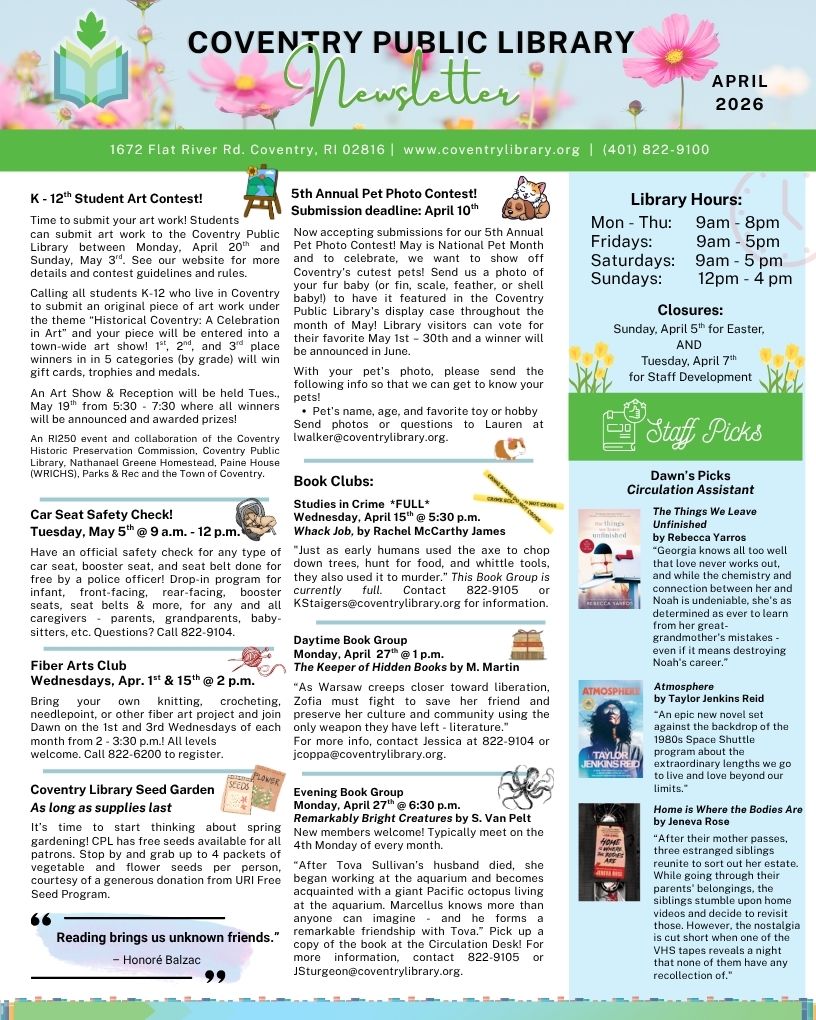 Coventry Newsletter, page 1