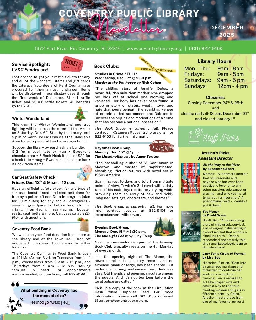 Coventry Newsletter, page 1