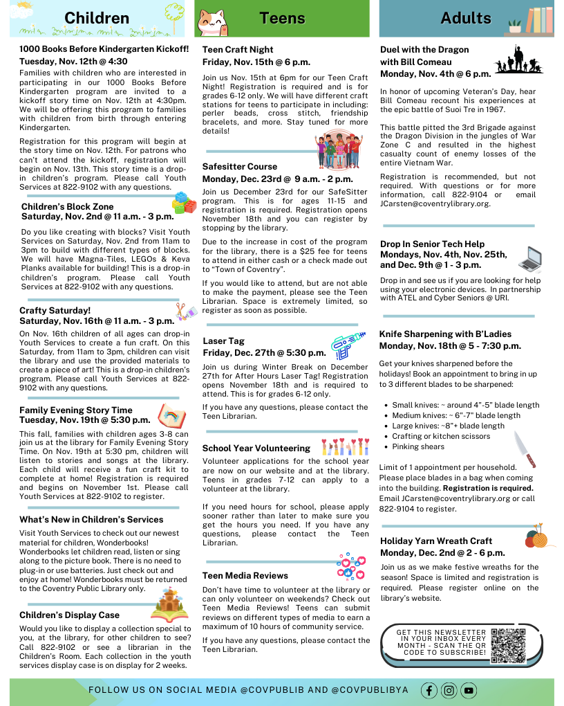 November 2024 Coventry Newsletter