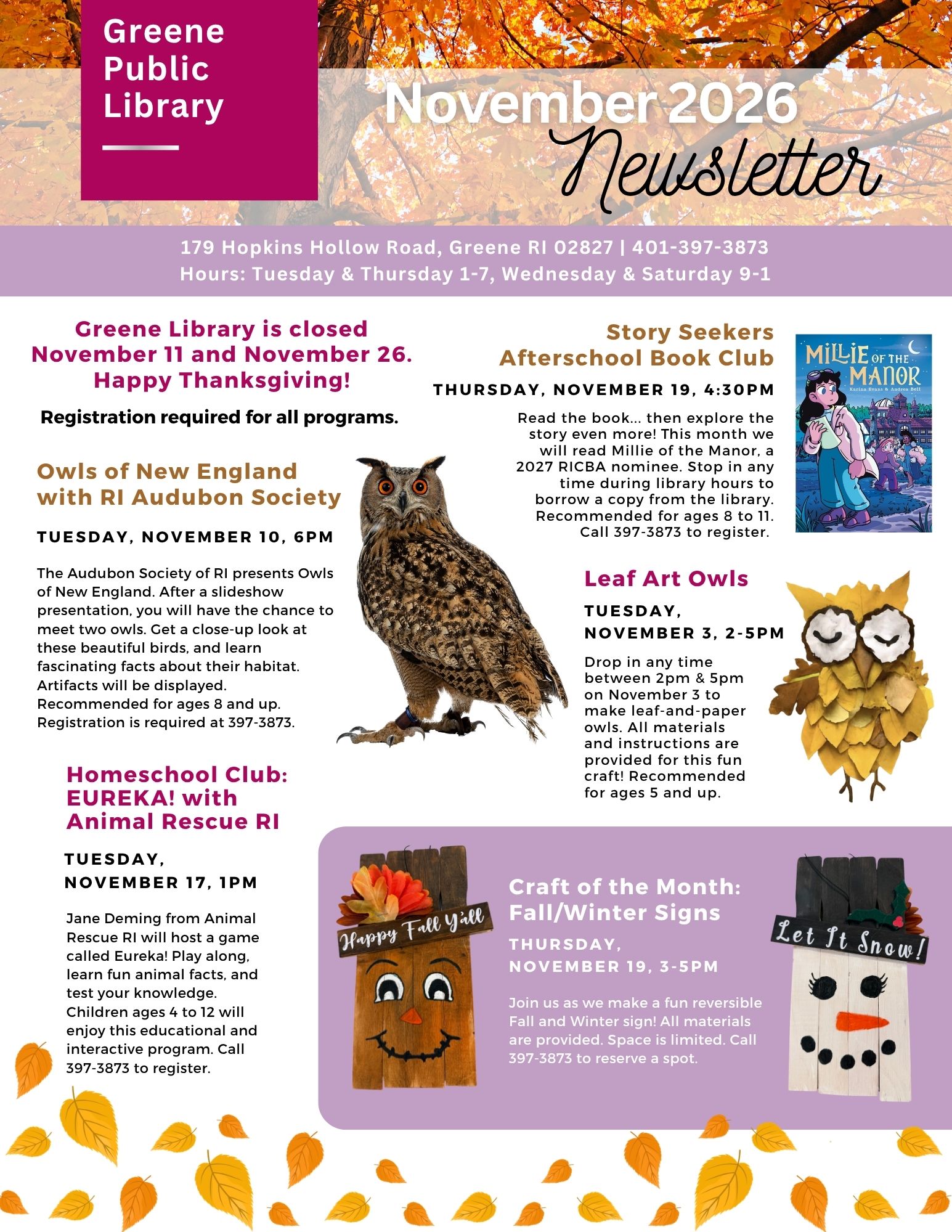 Greene newsletter, page 1