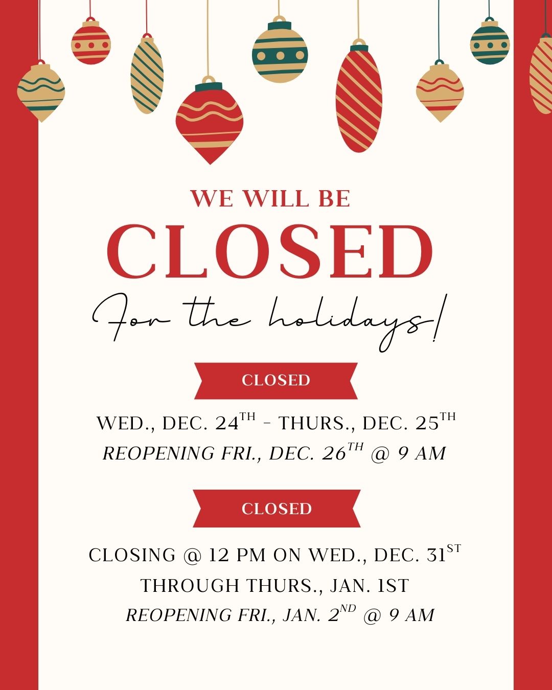 Closed for the holidays