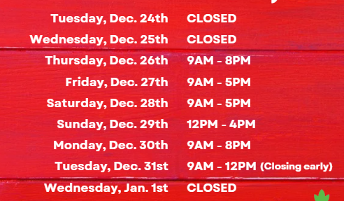 Holiday closures at the Coventry Public Library