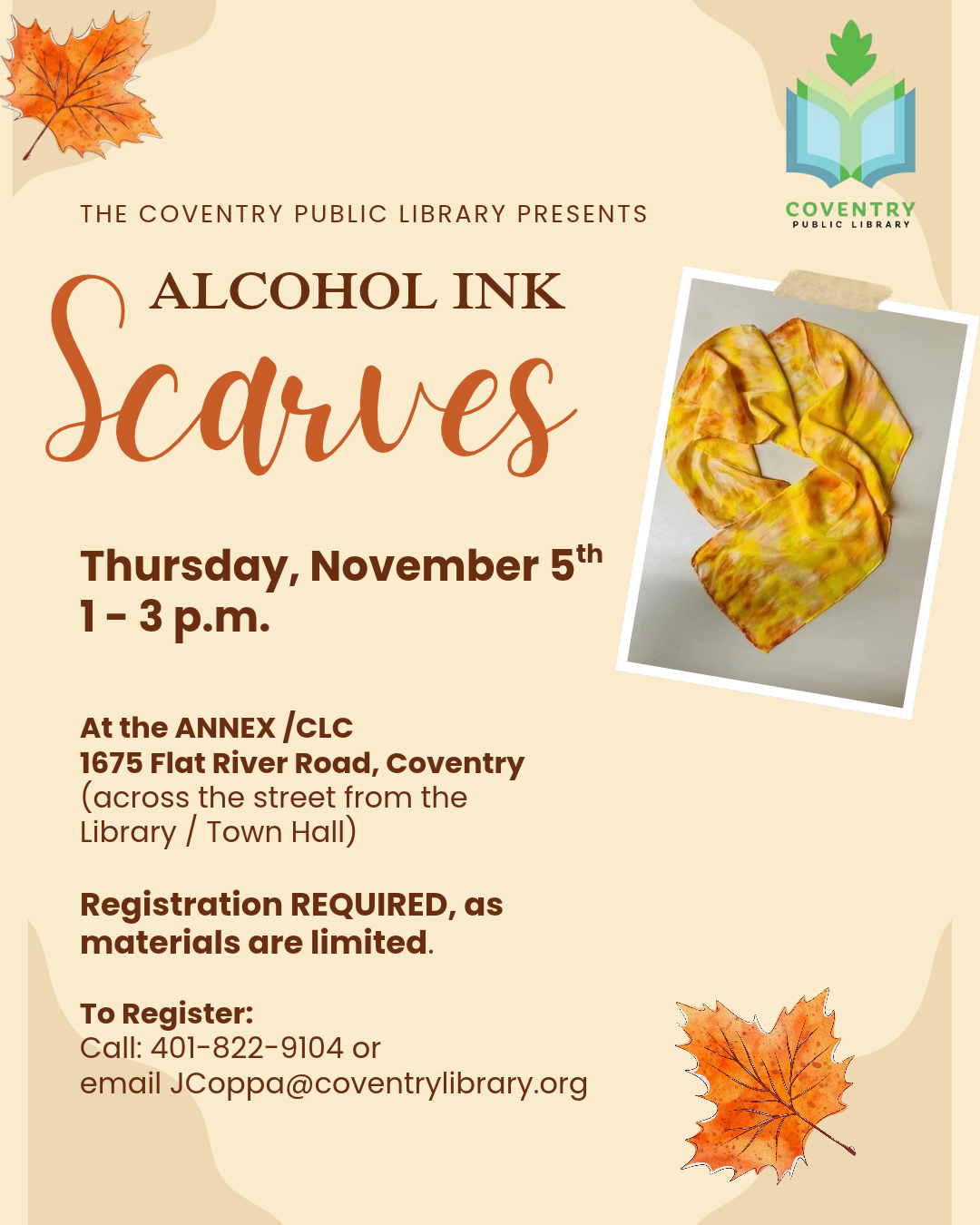 Adult craft at the Coventry Public Library