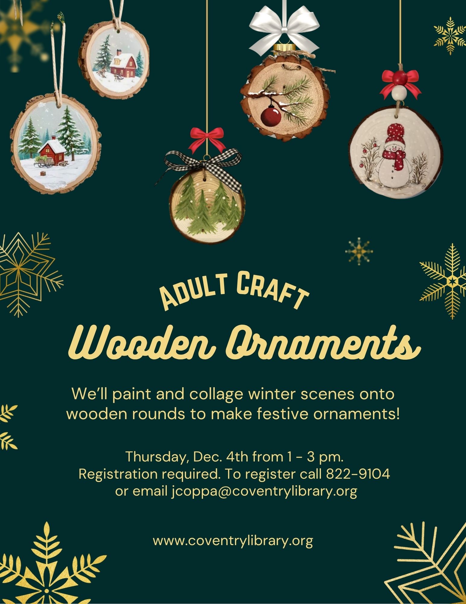 Adult craft at the Coventry Public Library