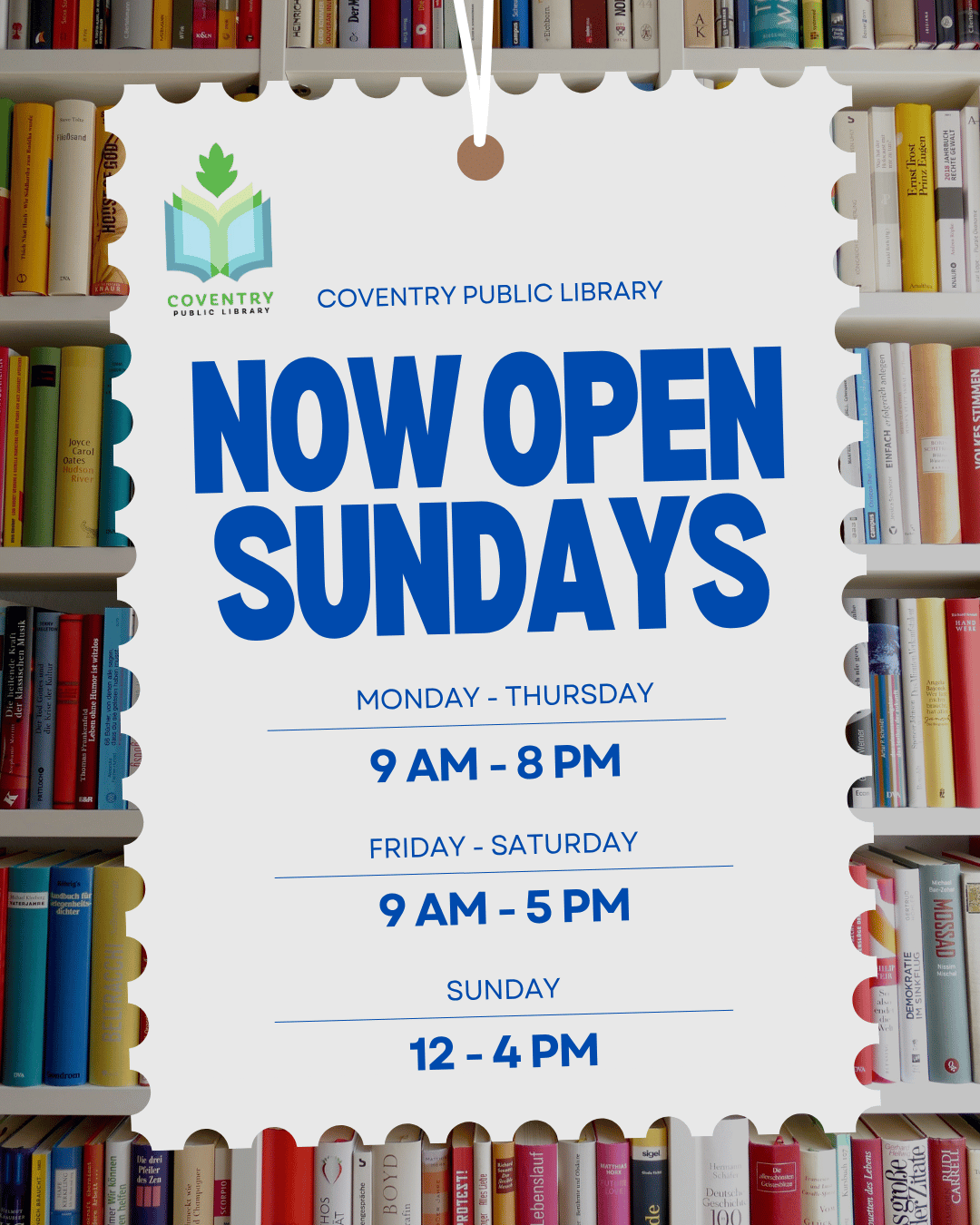 Now open Sunday