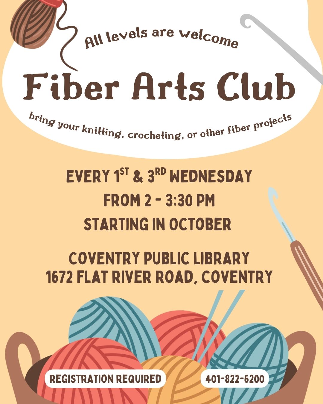 Fiber Arts Club at the Coventry Public Library