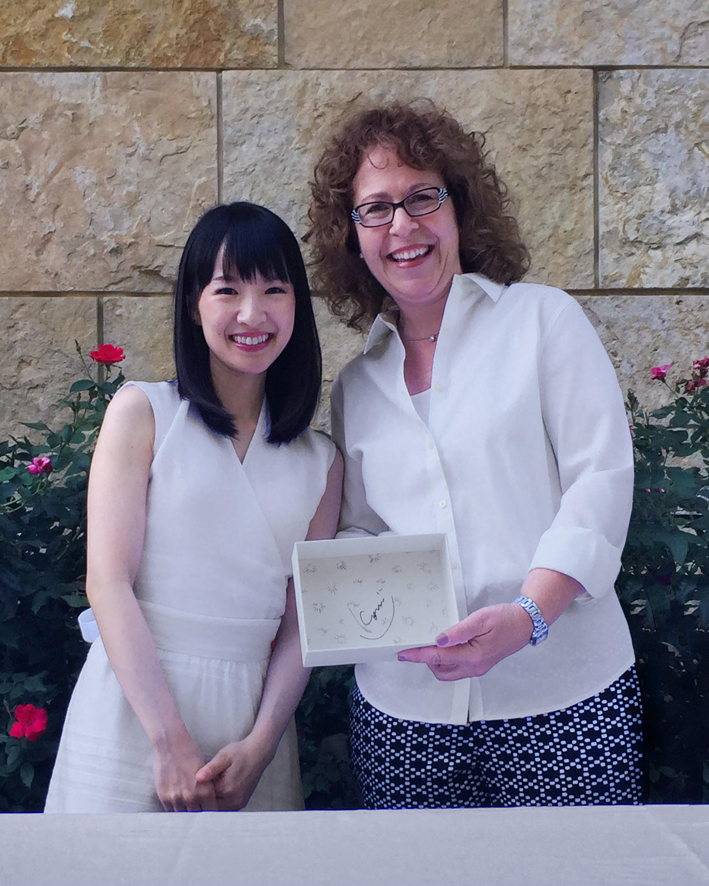 Photo of Laurie Lindemann with Marie Kondo