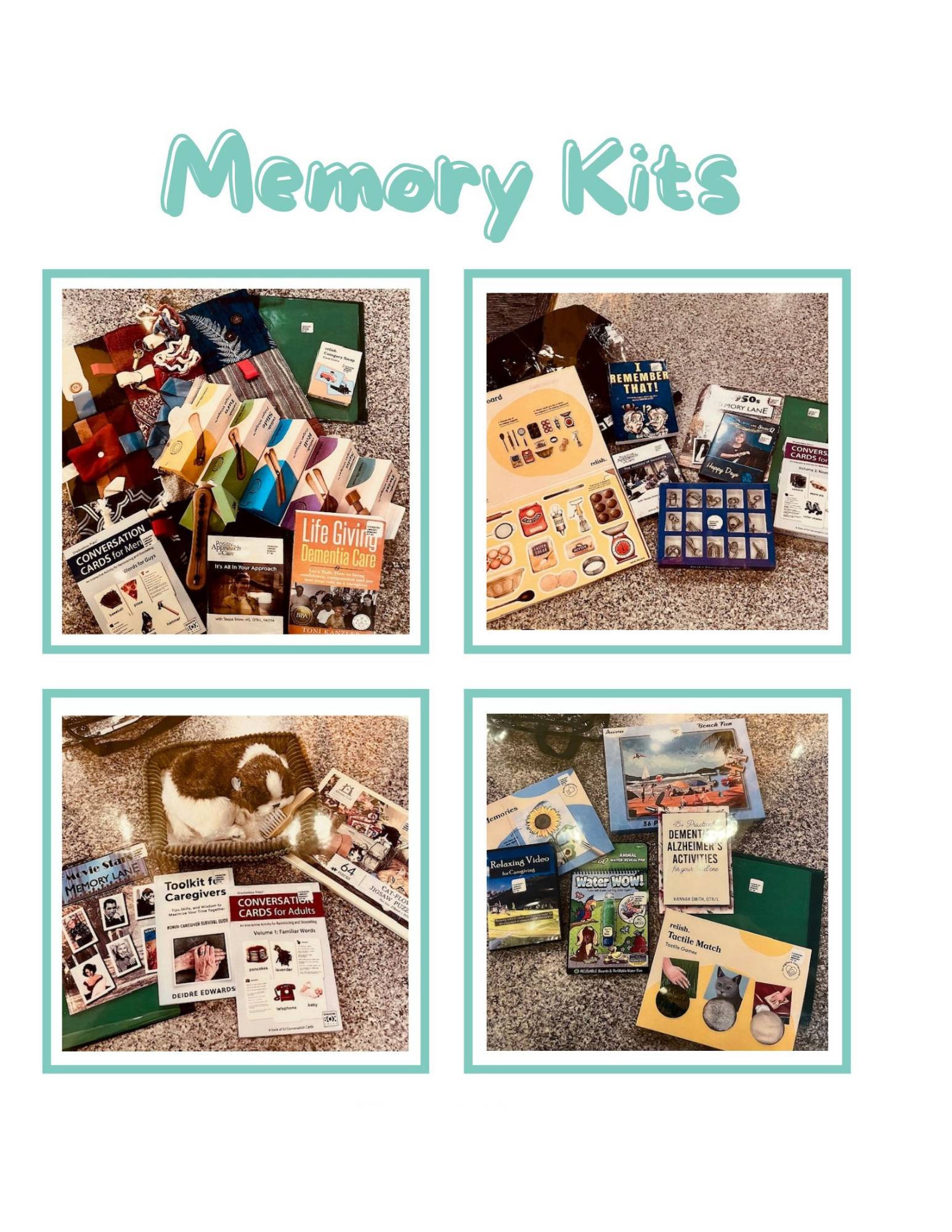 Memory kits available from the Coventry Public Library's library of things