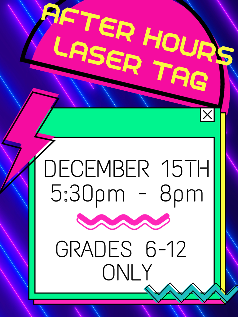 laser tag 5:30pm teens only
