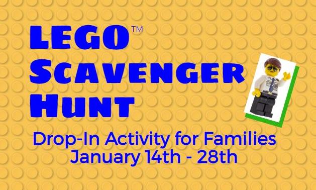 Lego Scavenger Hunt, Drop-in Activity for Families, January 14th-28th