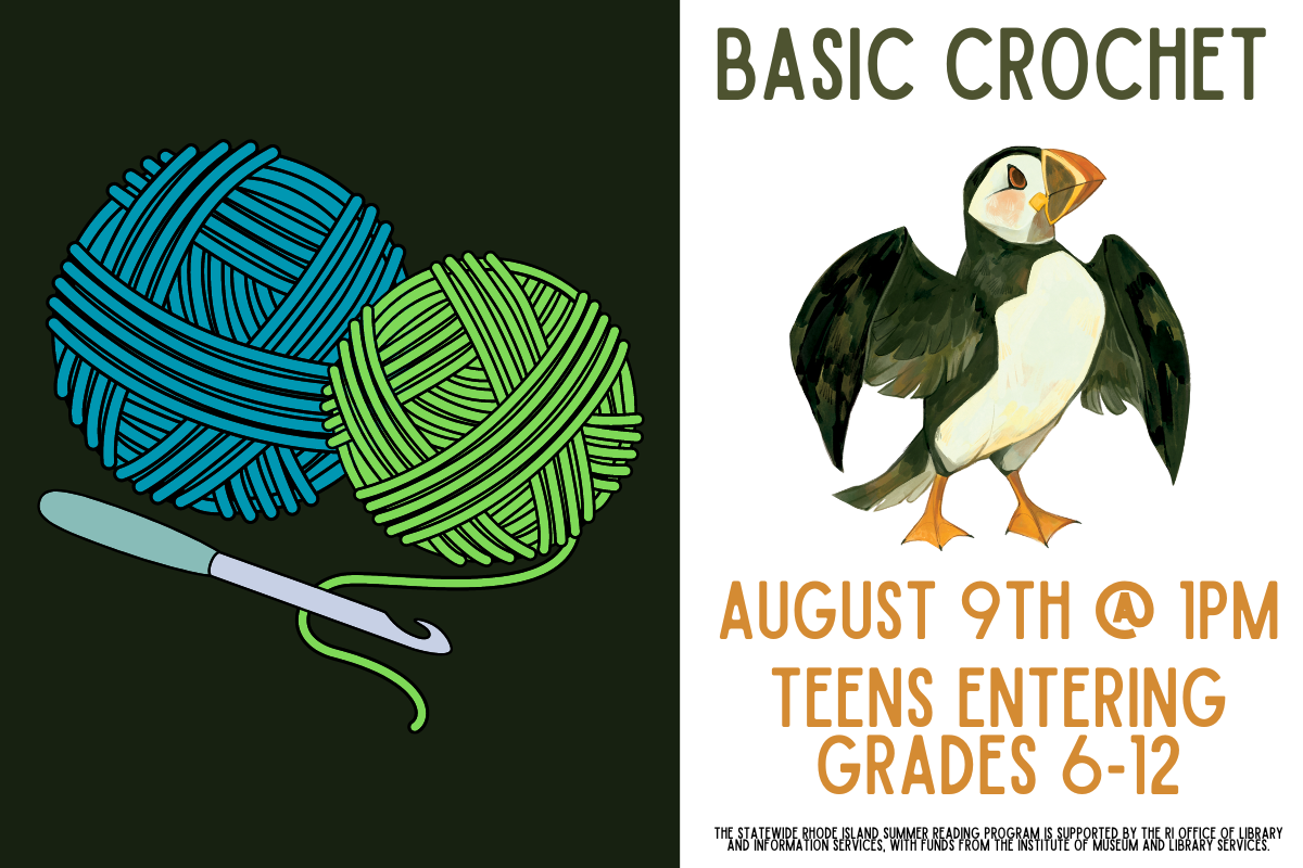 basic crochet grades 6-12 august 9th @ 1pm