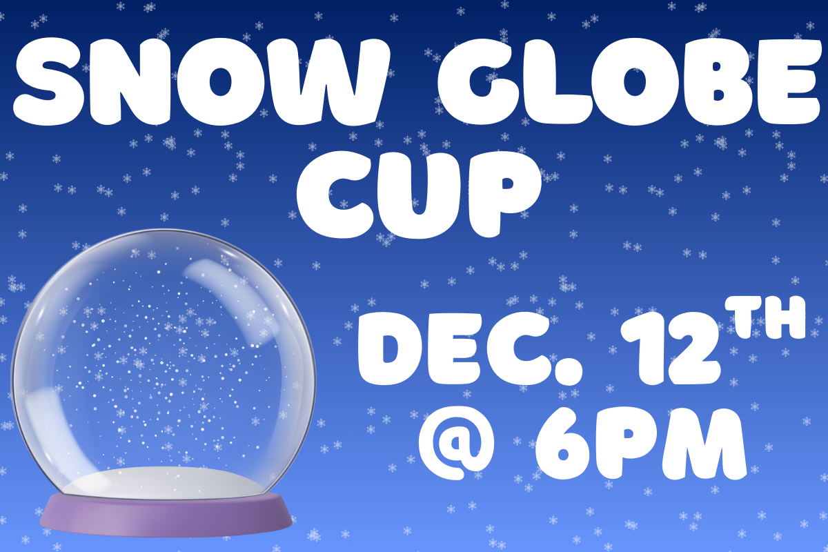 Snow Globe Cups December 12th @ 6pm snow globe on blue background
