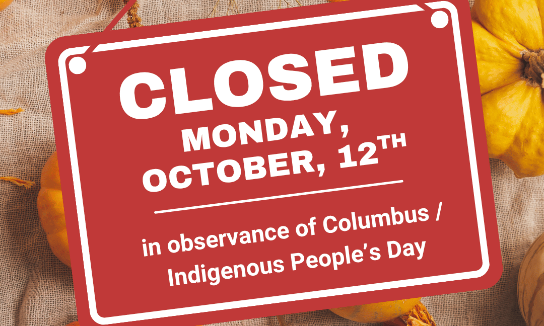 Coventry Public Library will be closed October 12th 2026